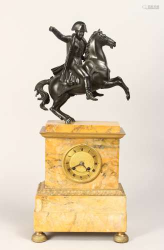A VERY GOOD FRENCH EMPIRE MARBLE AND ORMOLU CLOCK Napoleon o...