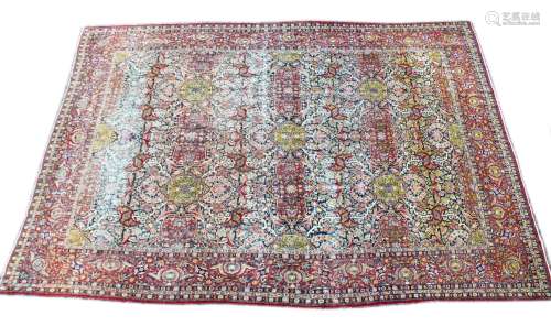 A GOOD LARGE PERSIAN ISFAHAN CARPET, blue ground with all ov...