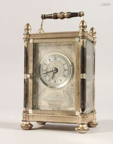 A SUPBERB MAPPIN AND WEBB BI-CENTENARY SILVER CARRIAGE CLOCK...