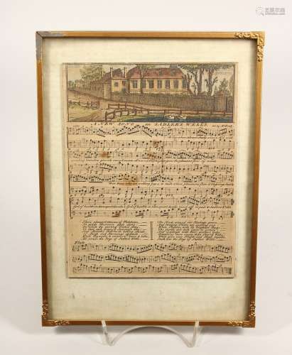 A FRAMED AND GLAZED PIECE OF MUSIC 