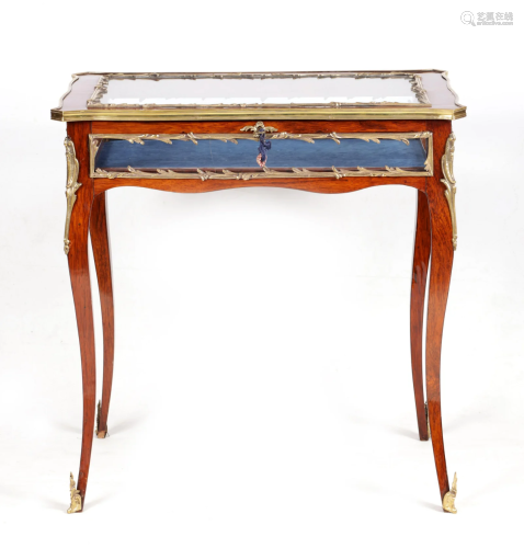 A 19TH CENTURY FRENCH ROSEWOOD ORMOLU MOUNTED
