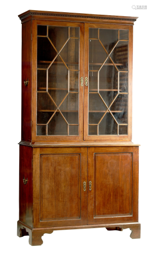 A GEORGE II MAHOGANY BOOKCASE OF SMALL PROPORTION…