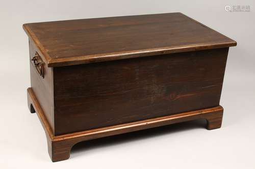 A WOODEN BOX ON BRACKET FEET 24ins.