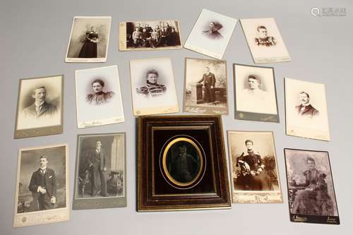 TWELVE VICTORIAN PORTRAIT PHOTOGRAPHS AND A MINIATURE