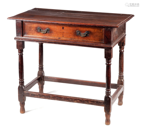 AN EARLY 18TH CENTURY JOINED OAK SIDE TABLE with