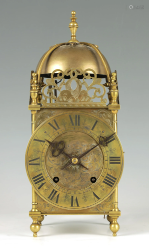 A 19TH CENTURY BRASS LANTERN CLOCK IN THE 17TH CENT…