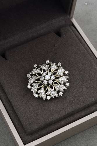 Gubelin - Broche Fleur en or gris 18K 750 millièmes, le cent...