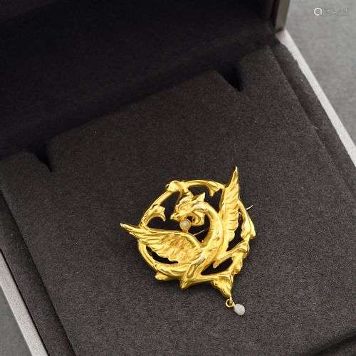 Broche - pendentif en or jaune 18K 750 millièmes présentant ...