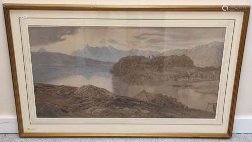 J. C. ROBINSON. Portree. Signed, watercolour. 49cm x 91cm.