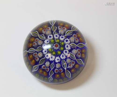 Millefiori glass paperweight of circular globular form with ...