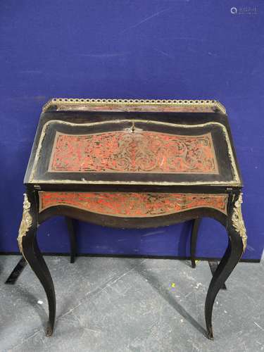 French ebonised Boulle bureau de dame, circa late 19th centu...