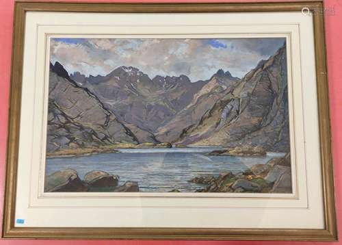 FRANK P. MARTIN. Loch Coruisk. Signed, pastel. 36cm x 55cm.