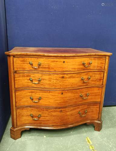 George III mahogany serpentine chest of drawers with four gr...