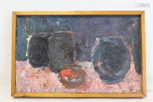 BOURNE (MID 20TH CENTURY BRITISH SCHOOL). Still life of vase...