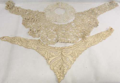 Three Victorian or Edwardian lace collars. (3).