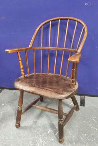 West Country style ash and elm Windsor armchair, 19th centur...