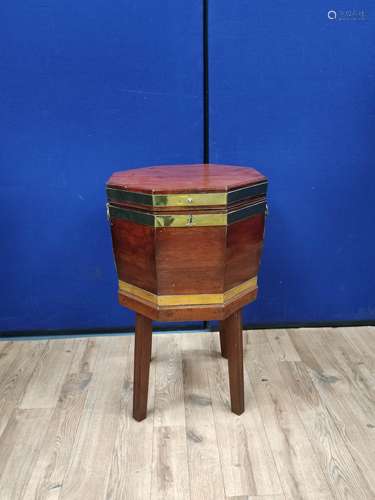 Regency mahogany and brass bound wine cooler circa early 19t...