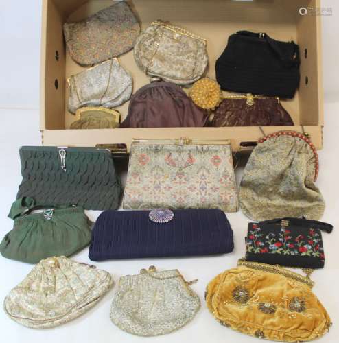 Collection of sixteen vintage and later lady's bags and purs...