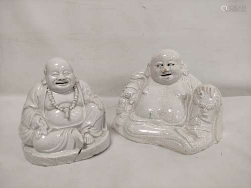 18th century blanc-de-chine seated figure of Budai, 16cm hig...