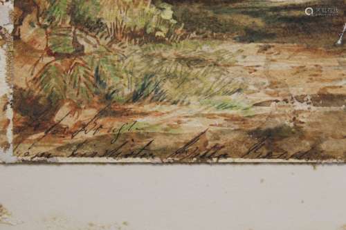 SAM BOUGH (1822-1878). Country road, Longburgh. Watercolour ...