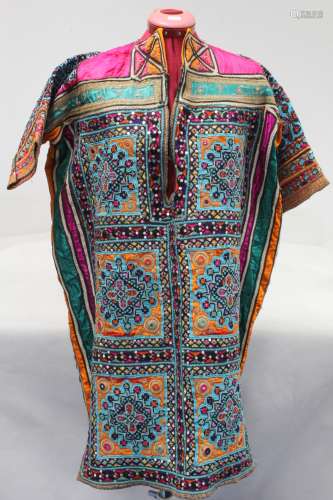 Indian Banjara tunic, profusely embroidered in typical colou...