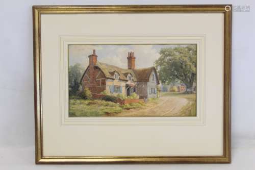 LATE 19TH/EARLY 20TH CENTURY ENGLISH SCHOOL. Thatched farmho...