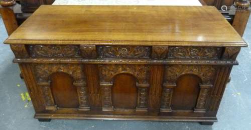 Jacobean style oak coffer by Titchmarsh & Goodwin of Suffolk...