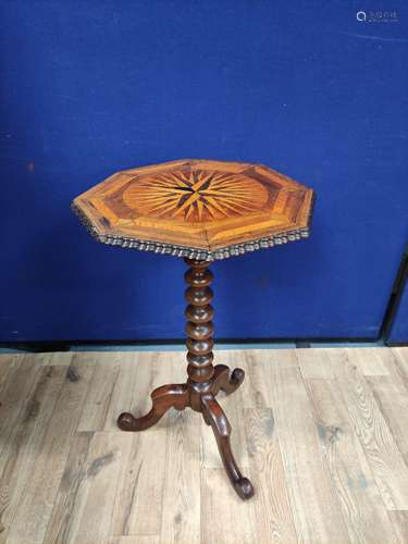 Mahogany marquetry occasional table, 19th century with marqu...