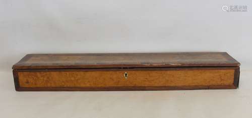 19th century bird's eye maple, mahogany and rosewood inlaid ...