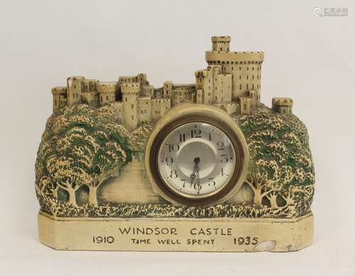 Timepiece in composition case modelled as Windsor Castle 'Ti...