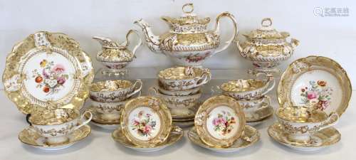19th century English porcelain teaset by John Ridgway, Staff...