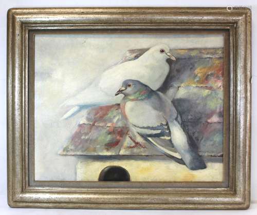 RALSTON GUDGEON (SCOTTISH 1910 - 1984). Two pigeons on a dov...