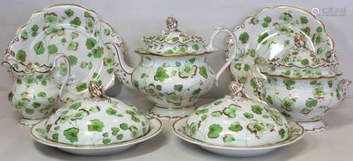 Victorian part teaset comprising: teapot; twin handled cover...