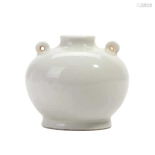 A WHITE-GLAZED JAR