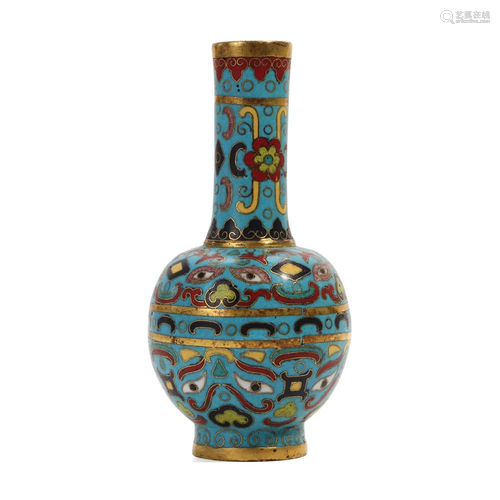 A CLOISONNE ENAMEL BRONZE VASE