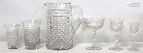 Thomas Webb Crystal part suite of glassware with diamond cut...