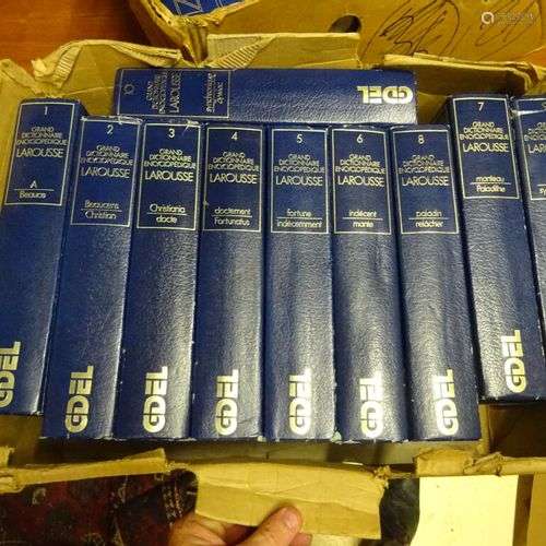 Mannette de livres 21 contenant : Grand dictionnaire Larouss...