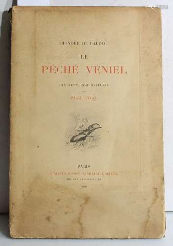 [AVRIL] - BALZAC (Honoré de). Le péché véniel. Paris, Charle...