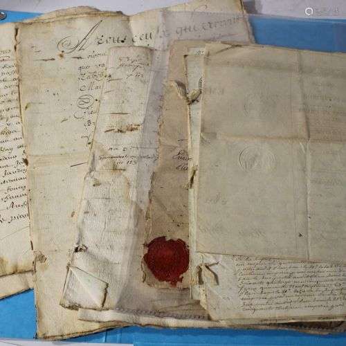 [MANUSCRITS] - ANONYME. Lot de 7 manuscrits anciens divers :...