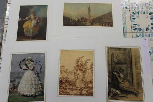 [16 LITHOGRAPHIES COULEURS] - COLLECTIF. Fusain, Durer, Van ...