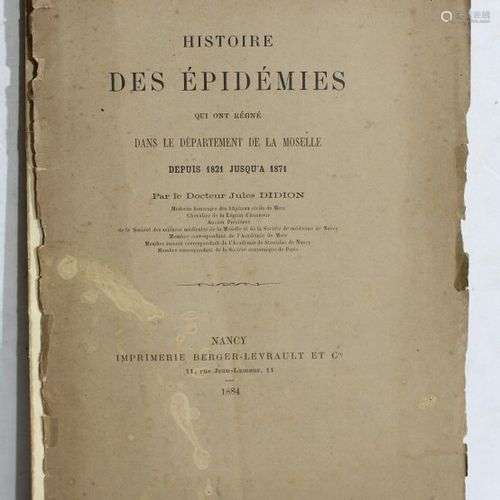 DIDION (Jules). Histoire des épidémies qui ont régné dans le...