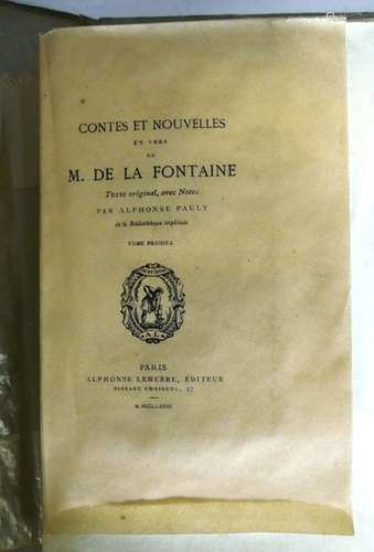 LA FONTAINE. Contes et nouvelles en vers. Paris, Alphonse Le...