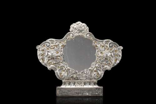 A 18th/19th-century silvered foil and vermeil cartagloria (c...