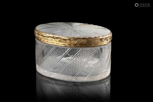 A 19th-century rock crystal box with gilt metal mounts (cm 6...