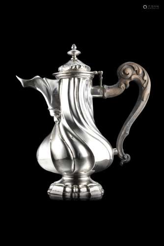 A first half 19th-century Milanese silver coffe pot with car...