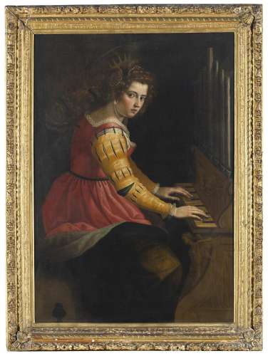 Tuscan school, 17th century Saint Cecilia playing the spinet...