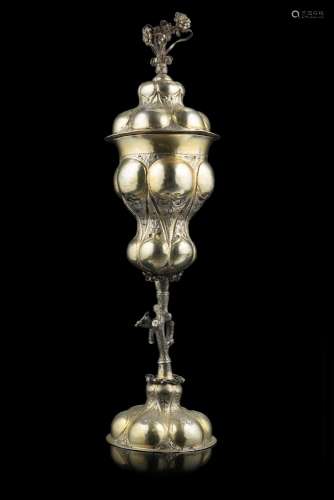 A gilded silver chalice with cover. Germany, 1745 - 1748. Un...