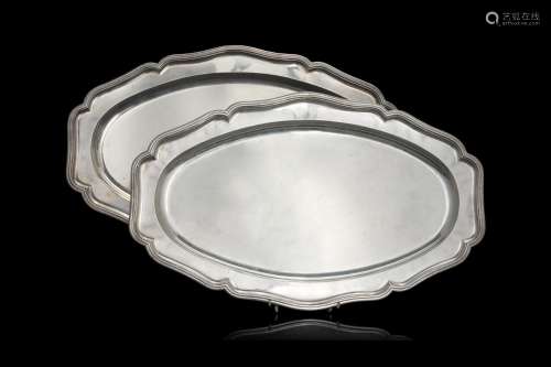 A pair of silver fish trays. St. Petersburg, 1859. Alexander...