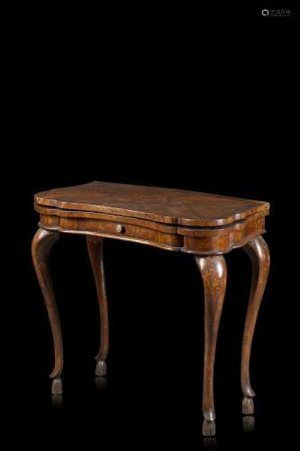 An Emilian 18th-century mahogany veneered and inlaid gaming ...