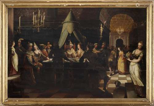 Flemish school, 17th century Banquet Oil on panel, 71x110 cm...